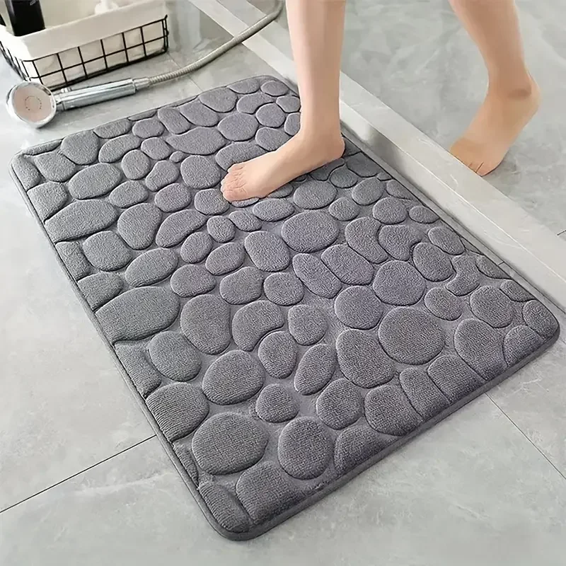 Bamboo Bath Mat - 3D Kaymaz Banyo Paspas Arnavut Kaldırımı
