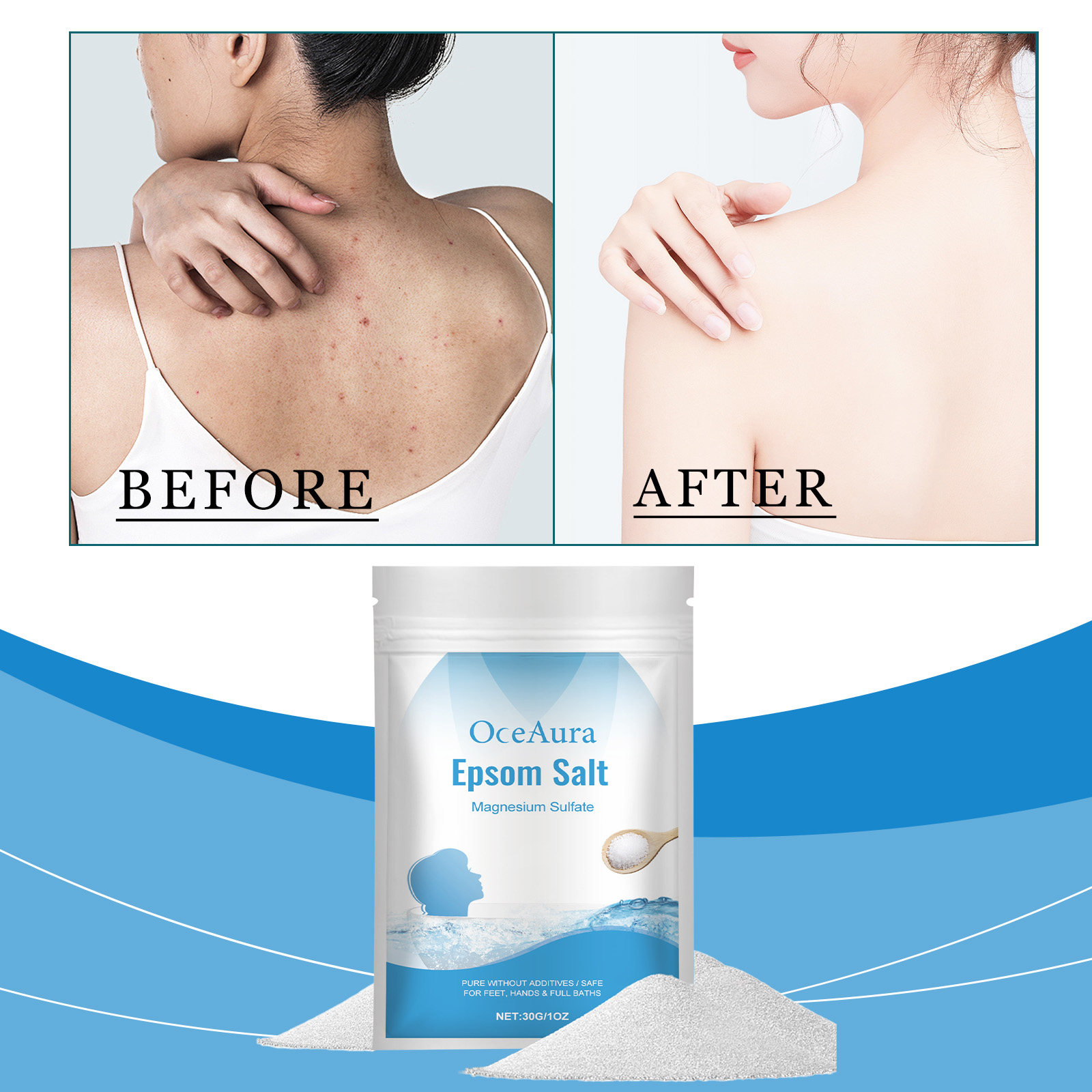 Bath Salts Magnesium - Epsom Tuzu Magnezyum Sülfat Nemlendirici Peeling