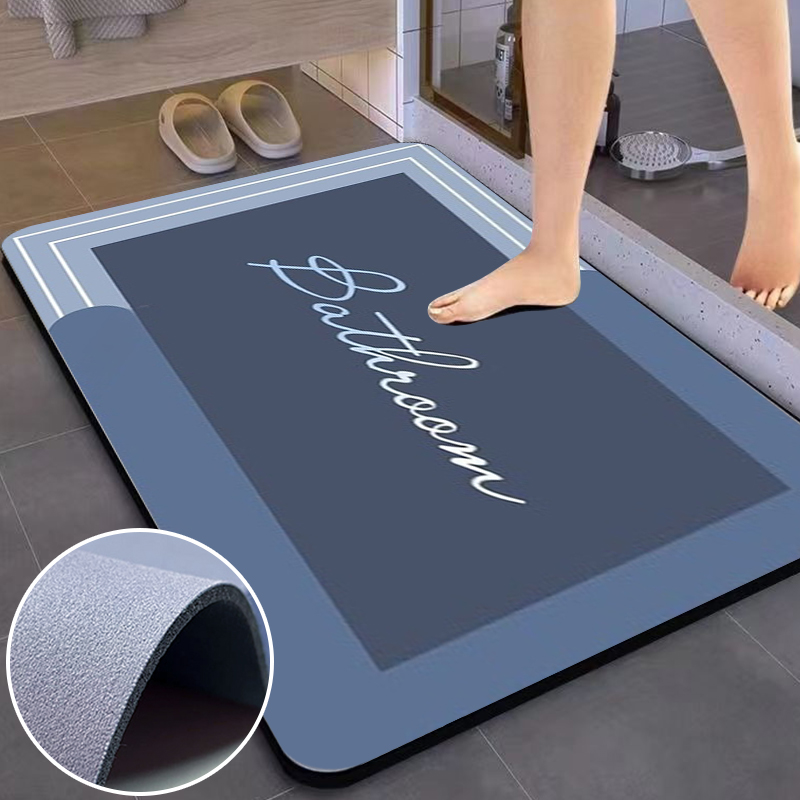 Bamboo Bath Mat - 1 adet banyo emici paspas kapalı