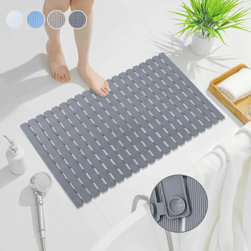 Bamboo Bath Mat - 1 adet Kaymaz Küvet Paspası, Duş