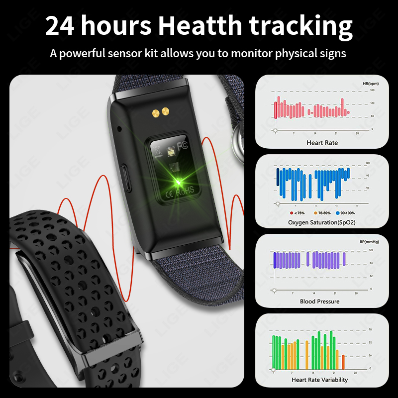 LIGE akıllı saat kalp hızı kan - Health Wellness Bracelet incelemesi ve fiyatı