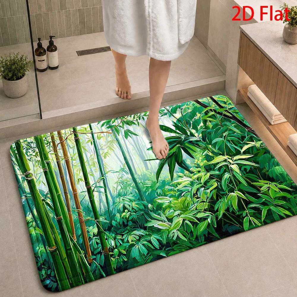 Tropikal Bambu Orman Desenli B - Bamboo Bath Mat incelemesi ve fiyatı